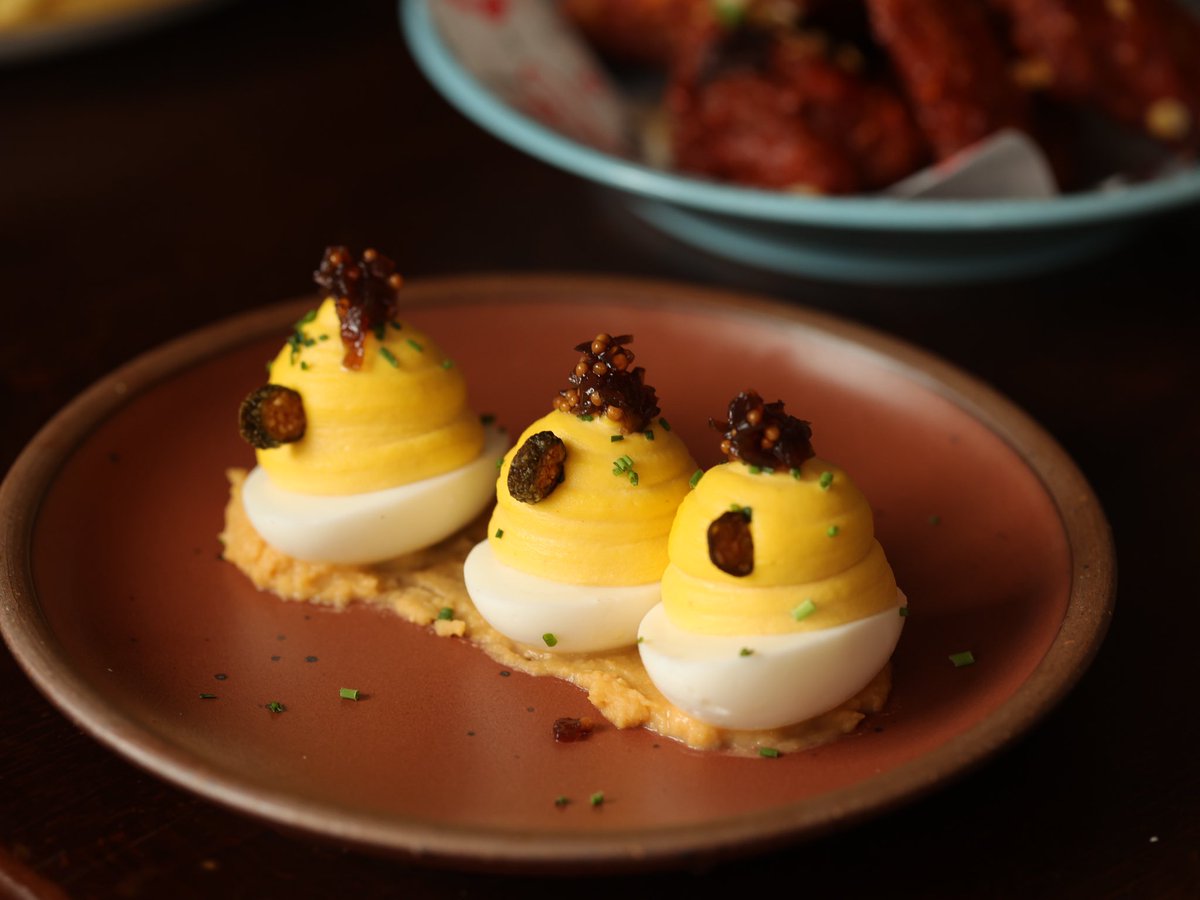 You can never go wrong with an order of deviled eggs. The ingredients are simple but the flavor is divine. 

#redroosterharlem #harlem #deviledeggs #egg #hummus #crispyonions  #deliciousfood #foodie #nycfoodie