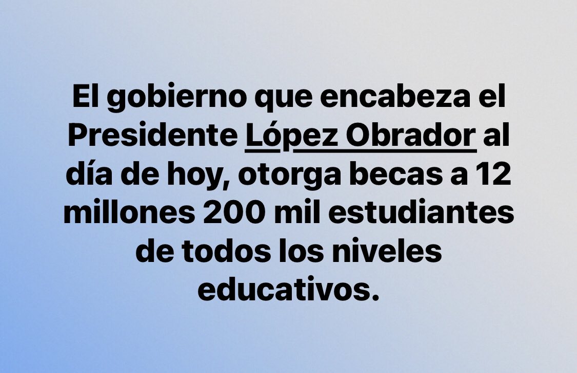 12 millones 200 mil jóvenes de este país reciben becas.
#AMLO #4T