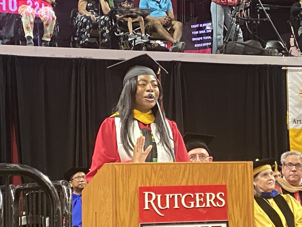 "We are fueled by a passion for social justice, we have fearlessly taken up the mantle of advocacy, championing change and challenging the status quo" --- Olufemi D. Folarin, student speaker for the evening SAS Convocation ceremony <a href="/RutgersNB/">Rutgers University–New Brunswick</a>.