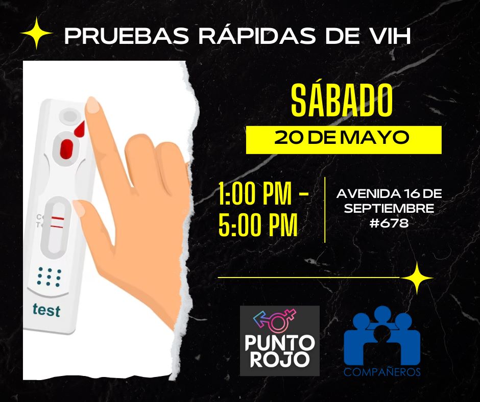 Amig@s,vuelven las pruebas rápidas a tu casa PUNTO ROJO 🔴.
Gratuíta y confidencial . Te esperamos,no necesitas cita. Solo pregunta en mostrador y nosotros te guiamos.
Cuídate, quiérete, chécate! ❤️🫂