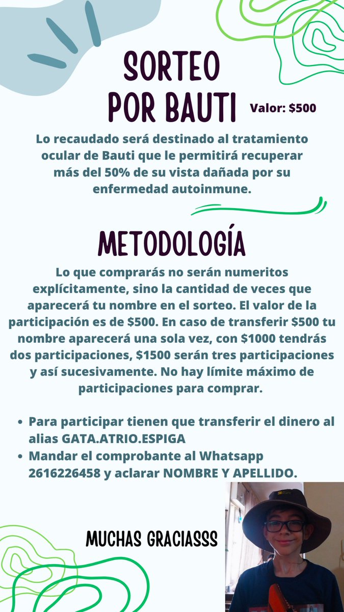 florrrrri_'s tweet photo. Holissss Bauti es mi hermanito y estamos haciendo de todo para que recupere gran parte de su vista, me ayudarían un montón difundiendo y comprando numeritos♥️
GRACIAS GRACIAS GRACIAS https://t.co/N2rusB88kf