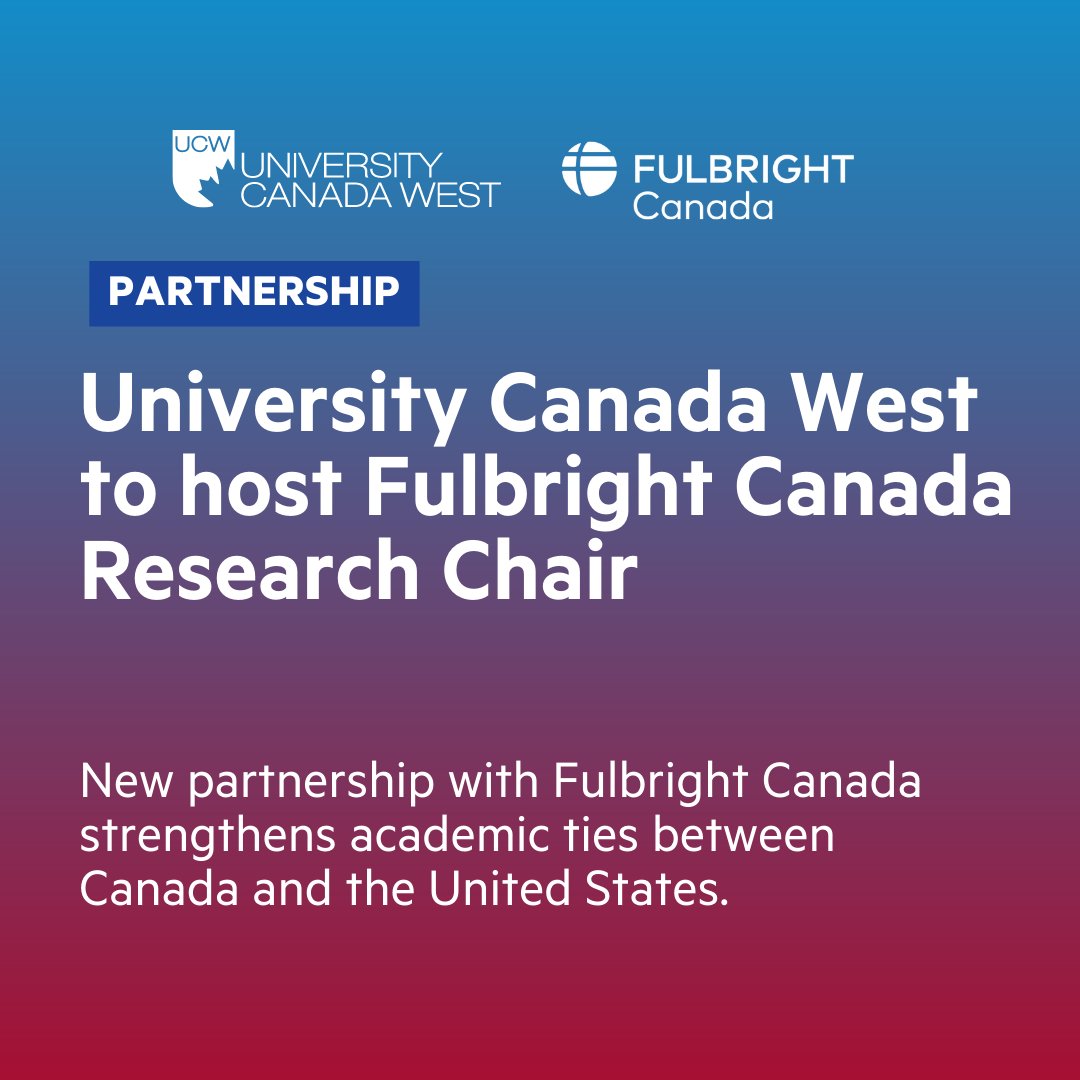 ucanwest's tweet image. We are thrilled to announce our partnership with Fulbright Canada, the leader in public diplomacy and academic exchange, establishing a Fulbright Canada Research Chair at UCW.⁣

⁣Visit bit.ly/3BvO7Kj to learn more.
⁣
#MyUCW #FulBright #InternationalPartnerships