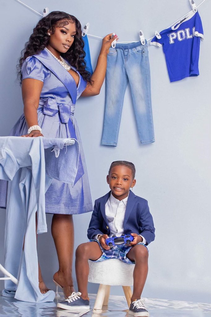 IamtheSade's tweet photo. My 5th Mothers Day! 💙🧸
Our  annual Mothers Day shoots get better and better! I’m not letting my baby boy go! 
#MothersDay2023 #boymom #finemom https://t.co/k4SWz65Kie