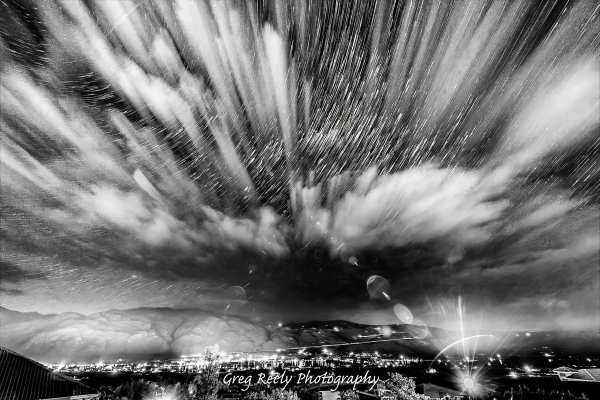 Beam me up, Scotty.  Star Cloud Trails over Osoyoos, B.C.
#longexposure #sonyalpha #nightsky #stars #spring #okanagan #explorebc #globalbc #autumn #amazing ##weather #art #landscape #nightskyphotography #sonyalphagallery #nightscaper #StarryNight #visitokanagan#beammeupscotty
