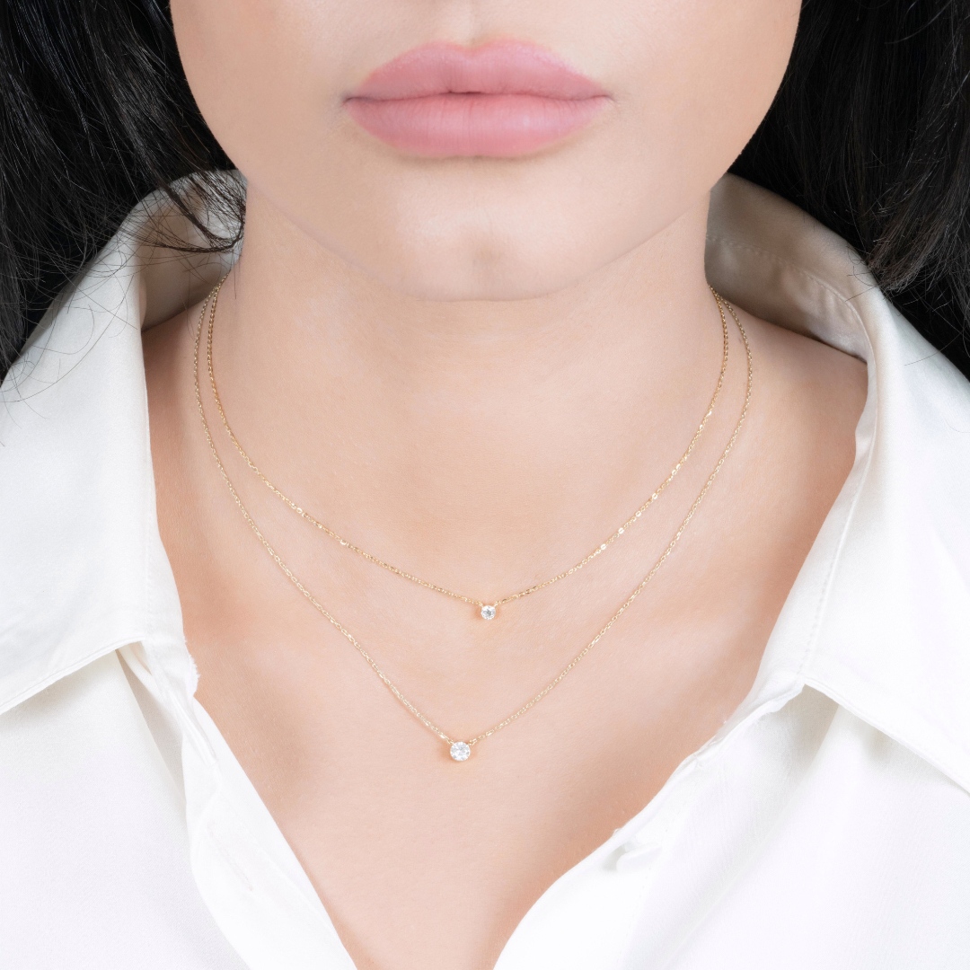 Dainty diamond necklaces in multiple sizes and settings 🤍 #daintyjewelry #minimaljewelry #finejewelry #solidgold #diamondnecklaces #madeintx #jewelryoftheday #necklacesofinstagram