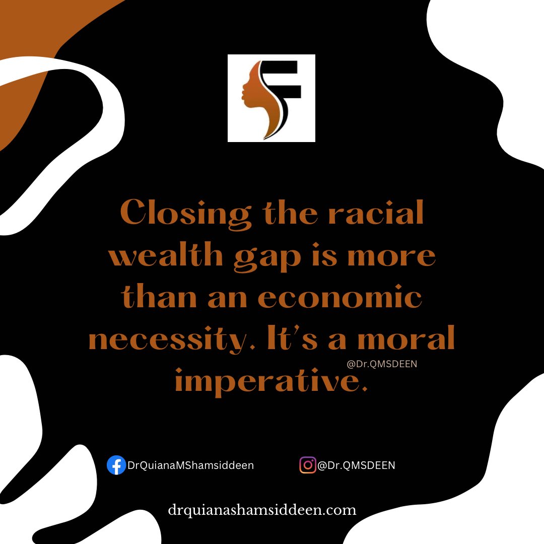 Justice, equity, and prosperity aren’t divisible. Bridging the racial wealth divide is our collective responsibility. #EconomicEquity #BlackOwnedBusiness #WealthEquity #ReparationsNow #CapitalInfusion #EqualThePlayingField