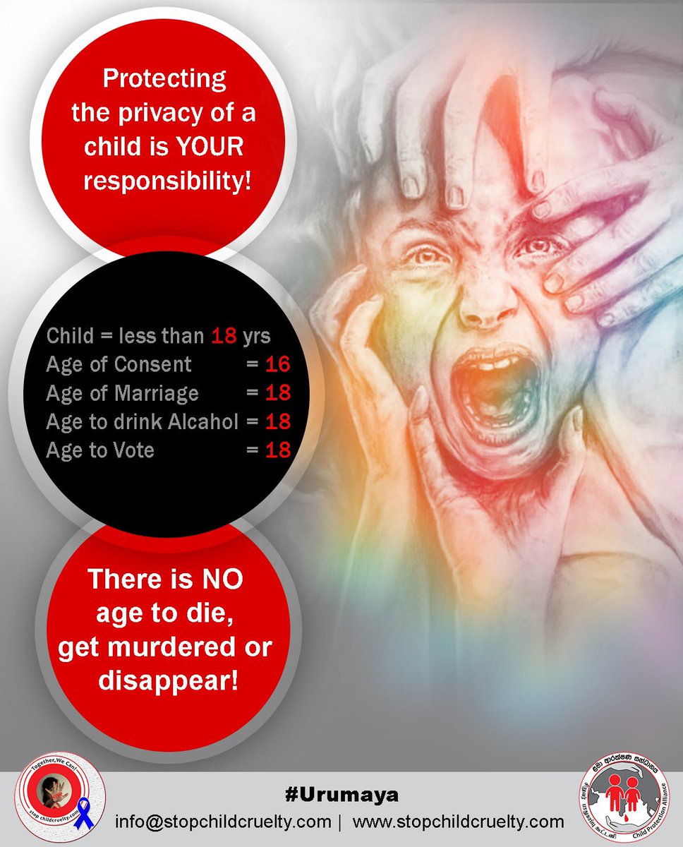 StopChildCruel1's tweet image. It takes a village to raise a child in Africa, but a whole country to harm a child in SL!
අප්‍රිකාවේ දරුවෙක් හදන්න ගමක් එකතු වුණාට, ලංකාවේ දරුවෙක් නසන්න රටක් එකතු වෙනවා! 
#Urumaya #NotMyChild