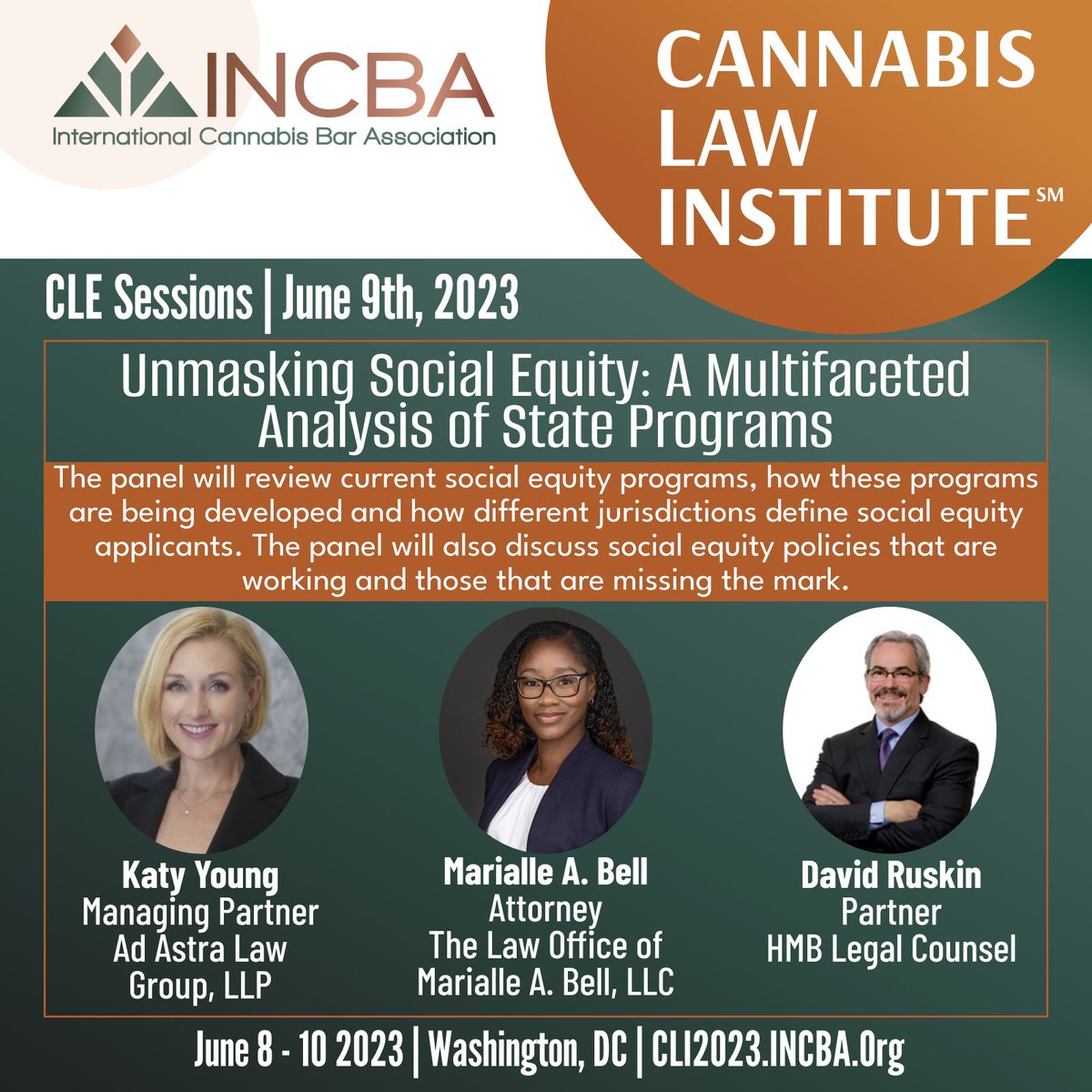 Jessica C. McElfresh (@mcelfreshlawca) on Twitter photo You do not want to miss Unmasking Social Equity, organized by Marialle Bell, at <a href="/theINCBA/">International Cannabis Bar Association</a>'s CLI in DC June 8-10. This panel will qualify for elimination of bias credit, and will cover what is, and is not, working in social equity programs. With David Ruskin and Katy Young, too! You do not want to miss Unmasking Social Equity, organized by Marialle Bell, at <a href="/theINCBA/">International Cannabis Bar Association</a>'s CLI in DC June 8-10. This panel will qualify for elimination of bias credit, and will cover what is, and is not, working in social equity programs. With David Ruskin and Katy Young, too!