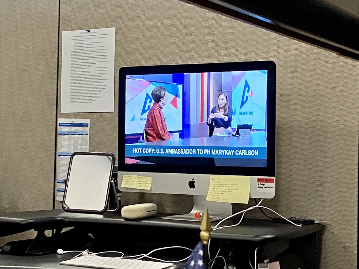 kimbe_tan's tweet photo. Morning viewing: our @USAmbPH on @ANCALERTS with @iamkarendavila ❤️🇺🇸🇵🇭 https://t.co/fKLpPfdThN