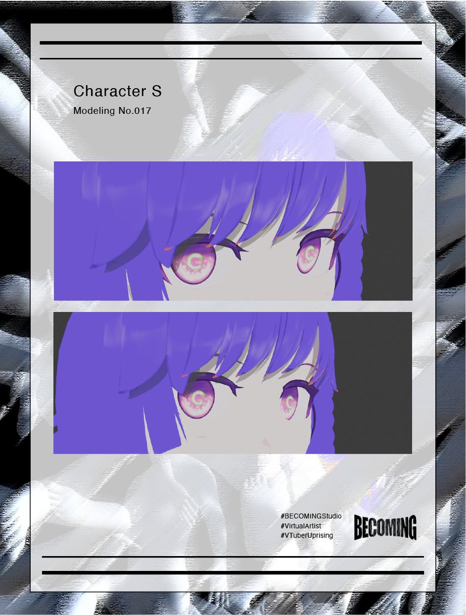 BecomingStudio's tweet photo. Modeling of character S. (No. 17)   
"What can you see in my eyes?"

#BECOMINGStudio #VirtualArtist #VTuberUprising https://t.co/ESHZN9omOT