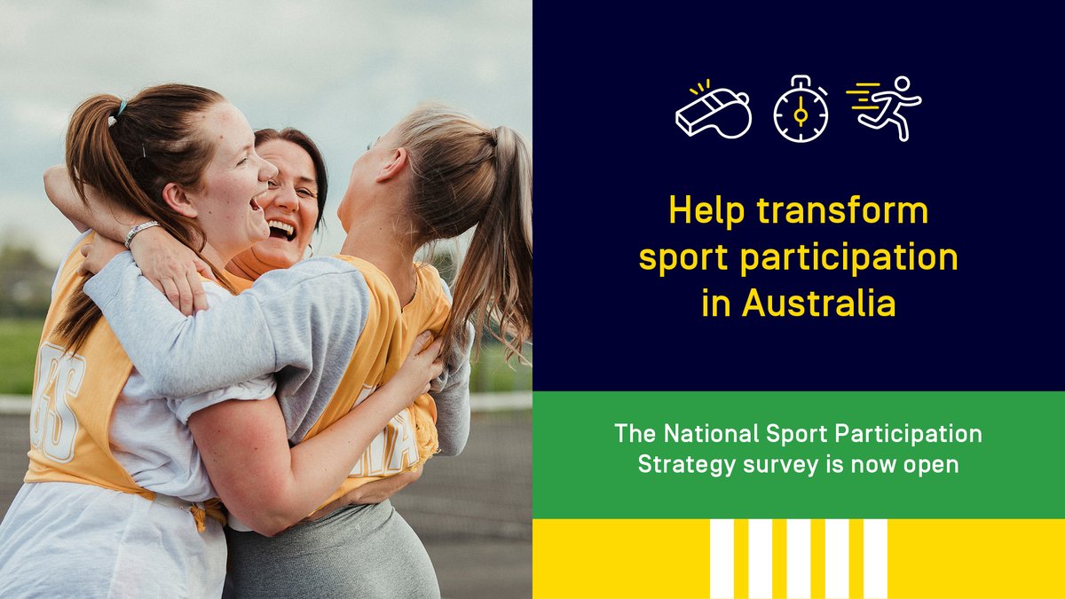 ausport's tweet photo. 📣 HAVE YOUR SAY 📣 All Australians are invited to have their say on the development of the nation’s first codesigned National Sport Participation Strategy through an online survey.
https://t.co/vbpxUani0G https://t.co/9D3d0JIfF9