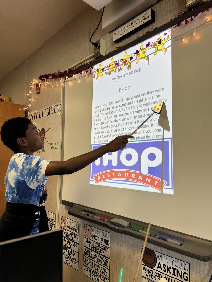 Falcon_Clement1's tweet photo. Today, students shared their persuasive reviews of their favorite restaurants, toys, and books! They included adjectives and opinion words to persuade their audience. 5 stars all around! ⭐️⭐️⭐️⭐️⭐️ https://t.co/07BrGoJrSw