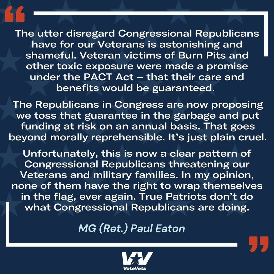 TRUTH & FACTS MATTER
🚨💙⚜️💚✊🏽
#SupportOurVets
#VeteransBenefits 
#VeteransDeserveBetter 

#Congressional #Republicans should be ashamed of themselves. 
#GOPTraitorsToDemocracy