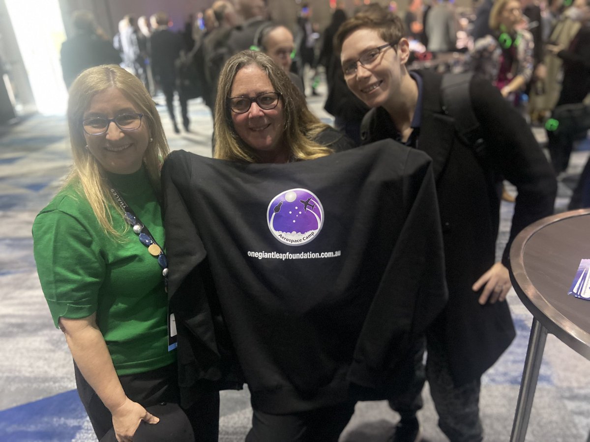 waratahseed's tweet photo. Great meeting Jen Malone from Young Astronauts Club and @JackieSlav and Jen from @onegiantleapoz #AustralianSpaceSummit https://t.co/oC2ZwyfRZS