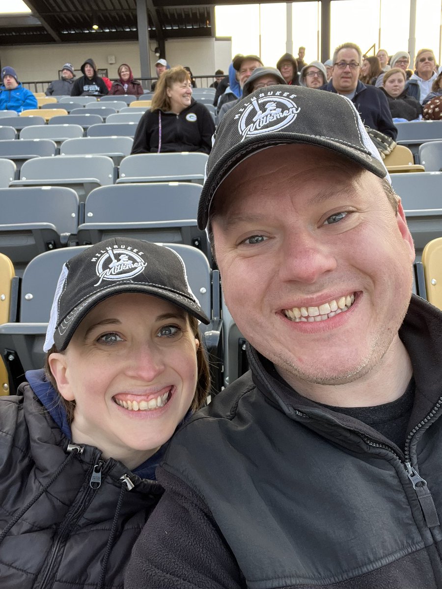 JoshuaTepps's tweet photo. Happy #OpeningNight @MKEMilkmen !!! 
@shoptjc #TJCClock
From Section 102, seats 5&amp;6 https://t.co/7YbTxzWU2J