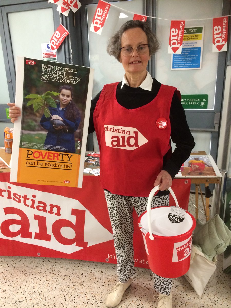 stpennells's tweet image. Jenny from @HIFallowfield with Martha an old @christian_aid poster taking part in #CAWeek collection @asda Longsight with serious message from Epist. James 2:17: &quot;...faith: if it is alone and includes no actions, then it is dead.&quot; #HelpDreamsComeTrue
