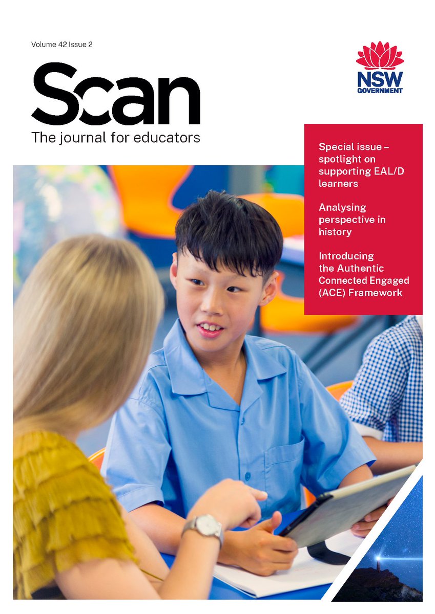 Scan’s NEW issue is out!

Read about:
📌supporting EAL/D learners – from scaffolding ‘talk’ to decodable texts, #art &amp; multilingual storytelling
📌teaching perspective in #history
📌<a href="/WSU_EKN/">westsydu_Education</a>'s ACE Framework
📌 CBCA Shadow Judging

… and MORE: education.nsw.gov.au/teaching-and-l… #k12 #EDchat