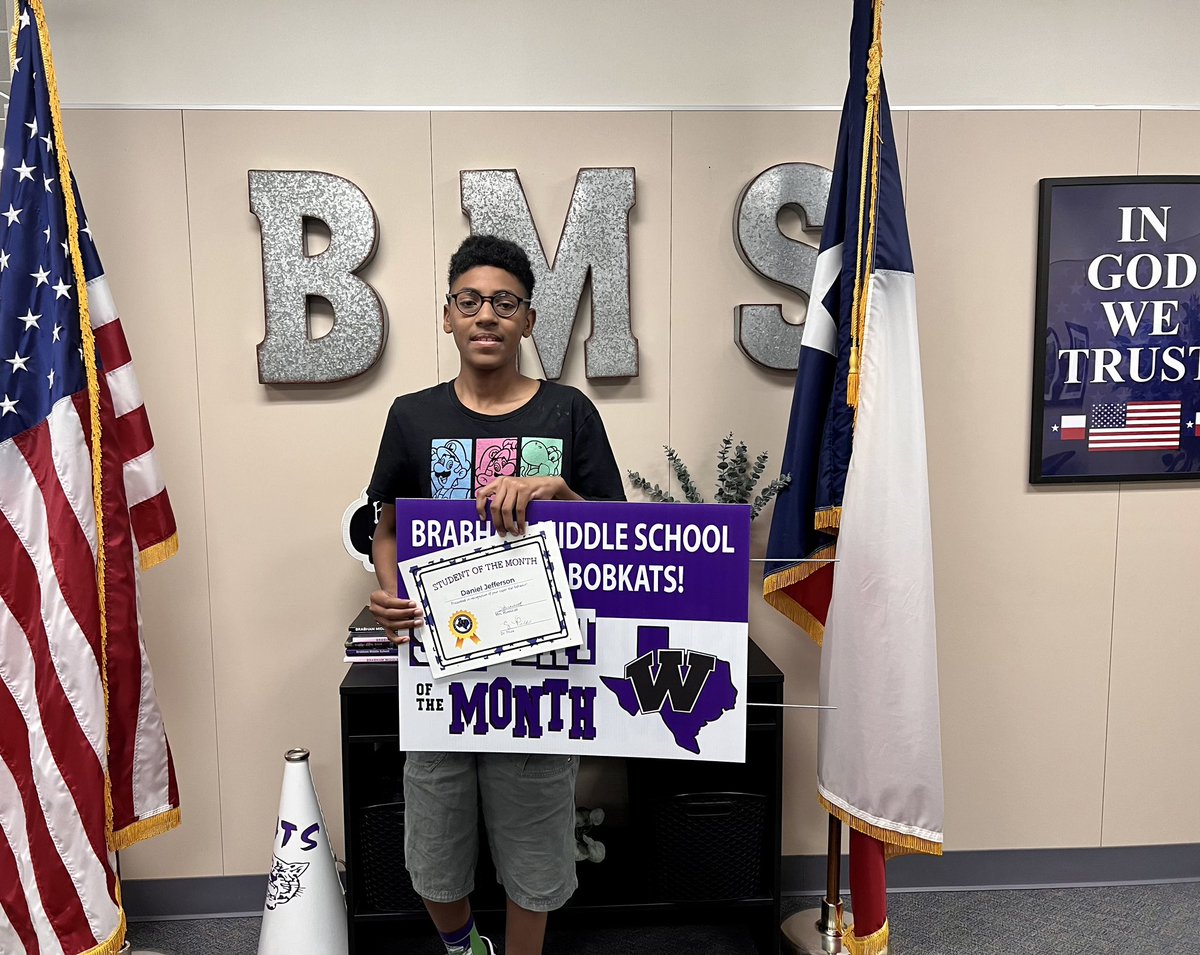 WISDBrabham's tweet photo. Congratulations to our May Student of the Month Daniel Jefferson ๐ Keep shining! @kella_price @WillisSchools #ExcellenceObserved https://t.co/t9CvVnecuX