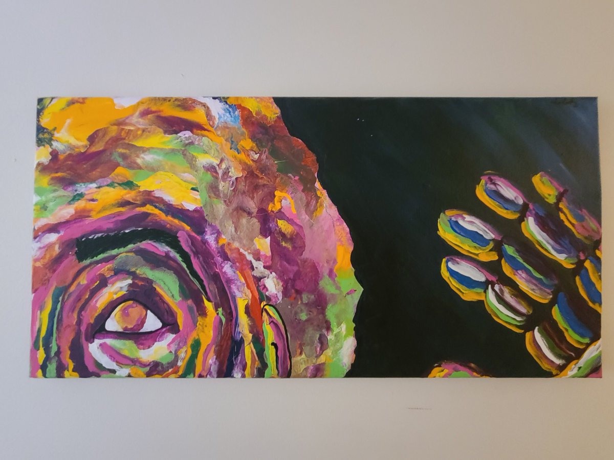 yannasart's tweet photo. "Peering Within" 
Acrylic finger painted abstract artwork on a 24inx12in canvas
Excited to share the latest addition to my #etsy shop: Peering Within - Acrylic Hand Painted Canvas https://t.co/mYPqOi0kCv #unframed #abstractgeometric #horizontal #expressionist #stretche https://t.co/8yRgLbs39i