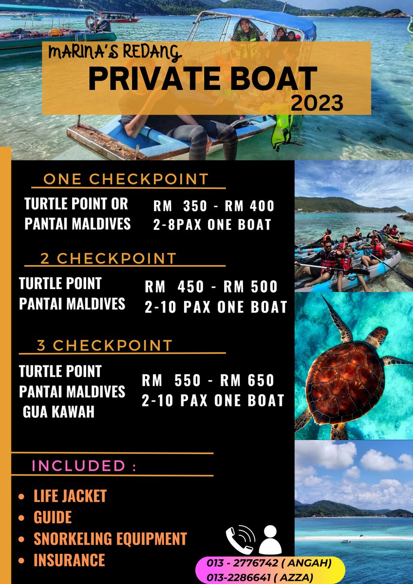rissaamira_'s tweet photo. Pakej Snorkeling private Di Pulau Redang ❗️❗️   Dah book hotel atau pakej di Redang tapi belum jumpa bot utk snorkeling? ha meh sni Akak share pakej terbaru 😁 https://t.co/IwGBAhj6k6