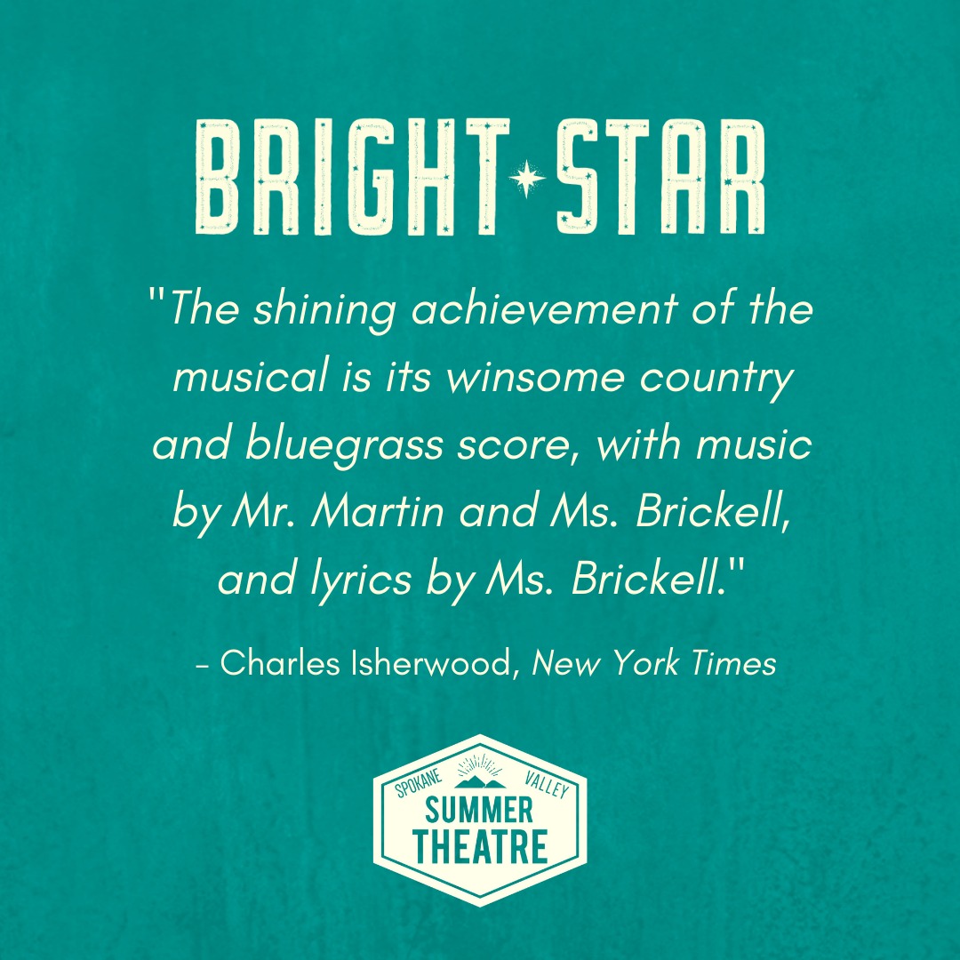 SVsummertheatre's tweet photo. "You never know what life will bring
Only what you bring to life
Hopes and dreams
And fine imaginings
They happen in their own good time" ✨

Don't miss the soaring bluegrass musical BRIGHT STAR, coming to the SVST stage July 14-23. Tickets available at https://t.co/irPYEerDBE. https://t.co/iT0A3GUiEN