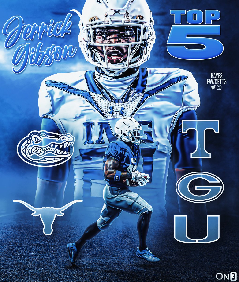 Hayesfawcett3's tweet photo. BREAKING: Elite 2024 RB Jerrick Gibson is down to 5️⃣ Schools!

The 5’11 207 RB from Gainesville, FL is ranked as the No. 1 RB in the ‘24 Class.

Where Should He Go?👇🏽

https://t.co/8RfZbgGbGA https://t.co/SpRYjXORvQ