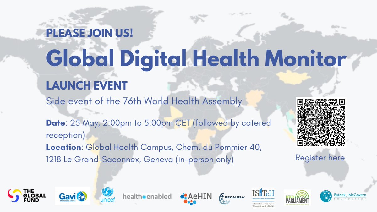 dHTA_UDD's tweet photo. Únase a nosotros el 25 de mayo en Ginebra durante #WHA76 para el lanzamiento del Global Digital Health Monitor #GDHM Podrá escuchar las tendencias emergentes en Salud Digital y las oportunidades para acelerar la #transformacióndigital. Inscríbase aquí: https://t.co/Gqi1wlSXMX https://t.co/xDHBWZk0TS