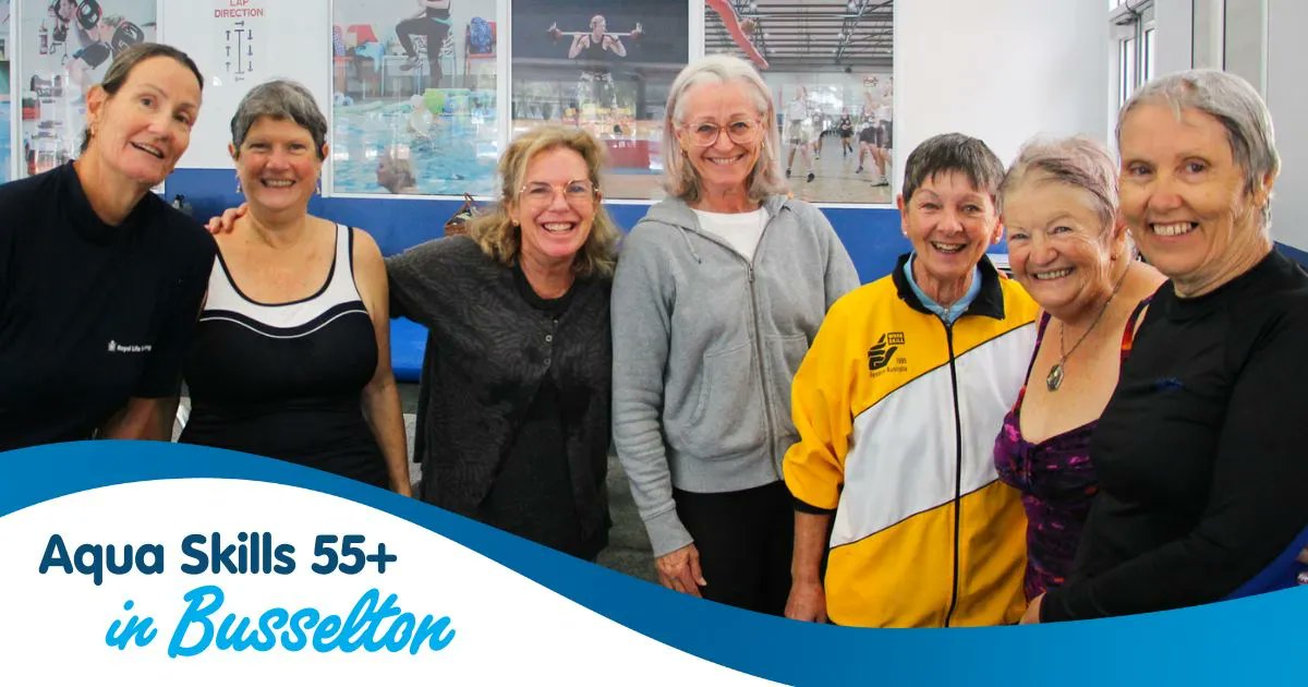 Well done to our Busselton participants in the recent Aqua Skills 55+ program! The program, funded by @WAHealth, teaches personal survival techniques, water safety knowledge, improved swimming skills and what to do in emergency situations. Read more: buff.ly/3pK631i