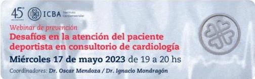 Los invitamos a participar de nuestro webinar DESAFÍOS EN LA ATENCIÓN DEL PACIENTE DEPORTISTA a realizarse mañana a las 19 hs.

Coordinadores: Dr. Oscar Mendoza / Dr. Ignacio Mondragón 
Invitados especiales: 
<a href="/AlbertoGiniger/">AG</a> 
Dr. Roberto Peidro <a href="/JGANTL/">Jose Gant Lopez</a> 
+ de 1000 inscriptos