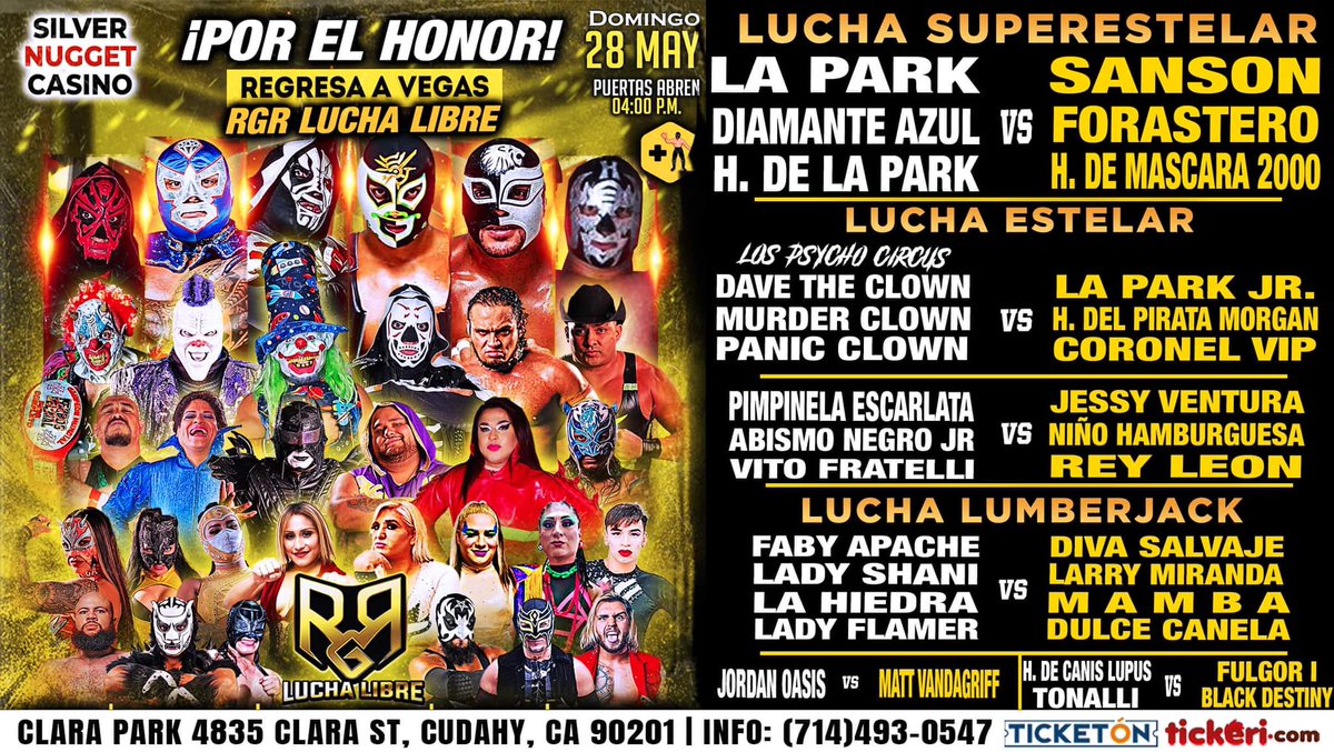 mas_lucha's tweet photo. ✨¡La actividad de RGR Lucha Libre sigue con todo!✨

📆 Viernes 26 de mayo, Deportivo Los Galeana
📆 Sábado 27 de mayo, CUDAHY, California
📆 Domingo 28 de mayo, Las Vegas

¿A dónde nos vemos? https://t.co/irTWDhuUAv