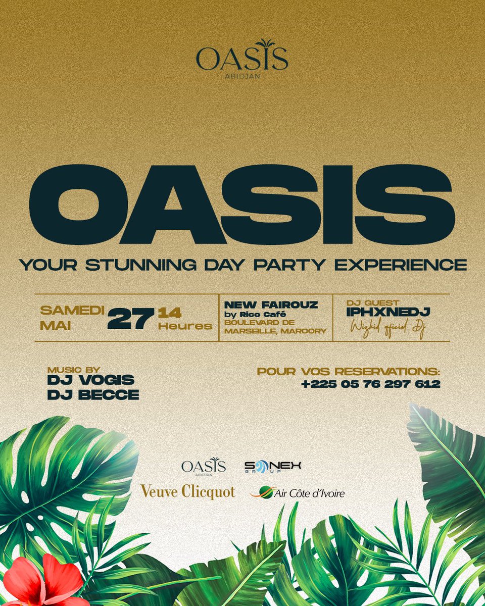 BuGaati's tweet photo. ‼️ 27.05.2023 - OASIS abidjan ‼️
📍Rooftop Restaurant Fairouz, Bvd de Marseille, Zone 4 Marcory

https://t.co/V9x9ZJ8ppn https://t.co/hEWkdmrB2g