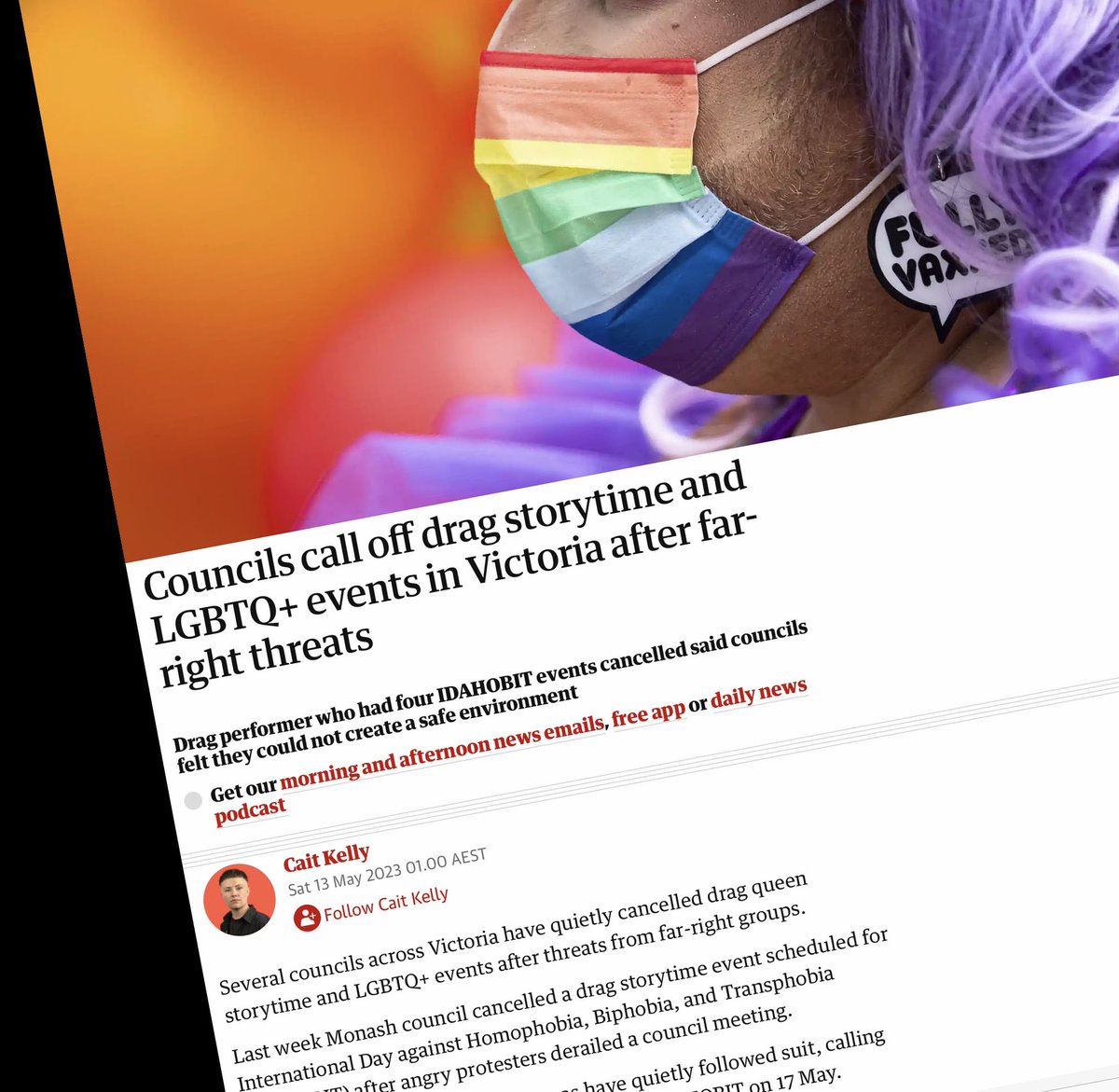 benhider's tweet photo. Happy IDAHOBIT (International Day Against Homophobia Biphobia and Transphobia) Day! As councils (at the behest of @VictoriaPolice ) capitulate to terrorist and cancel rainbow events. https://t.co/Dz1f22zloC