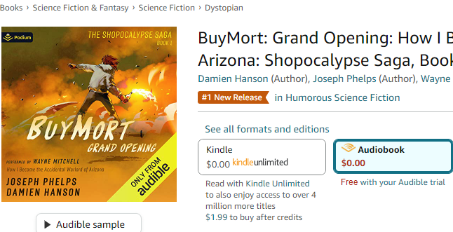 DamienLeeHanso1's tweet photo. We're number 1! Come listen to a free chapter on youtube https://t.co/1AkomjqkMT

Get the audiobook at https://t.co/XVGVuDGwFG

And thanks everyone for your support! #scifi #books #dystopia #apocalypse #audiobook #audio #youtube https://t.co/qeCGReW7ok