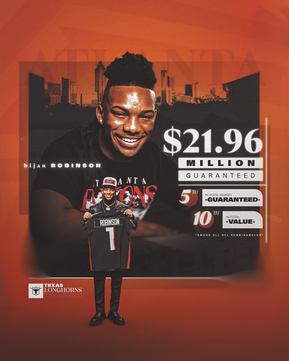 Signed and fully guaranteed ✍️💰

<a href="/Bijan5Robinson/">Bijan Robinson</a> #TexasMade