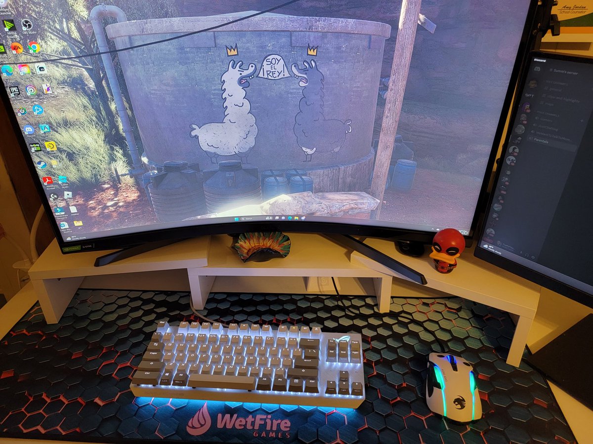 NoChillFluffy's tweet photo. Little upgrade for the setup courtesy of @xLucky_Jx.  Huge thanks to ElChumpo (tag him pls!) for gifting me this sick mouse mat he won in Lucky's giveaway for Mother's Day 💙 https://t.co/qeOF3tnZVq