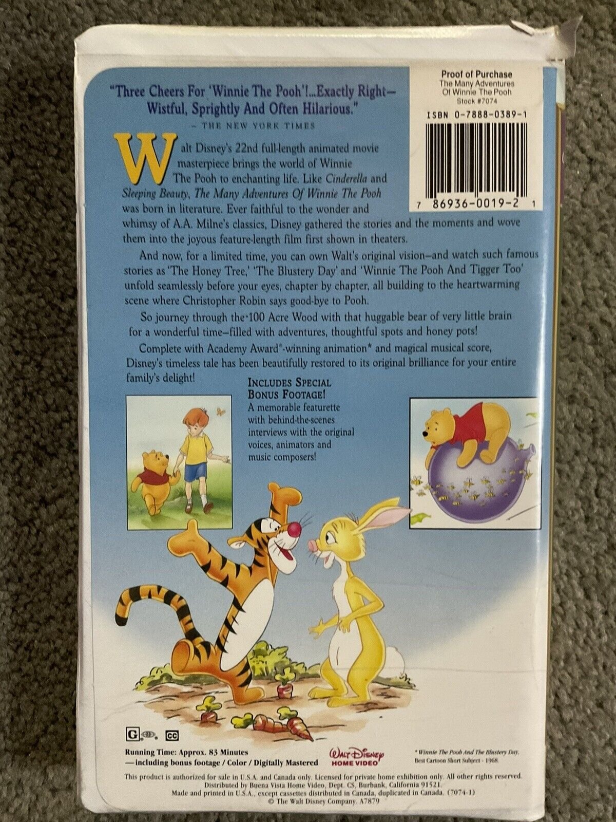 the many adventures of winnie the pooh 1996 vhs