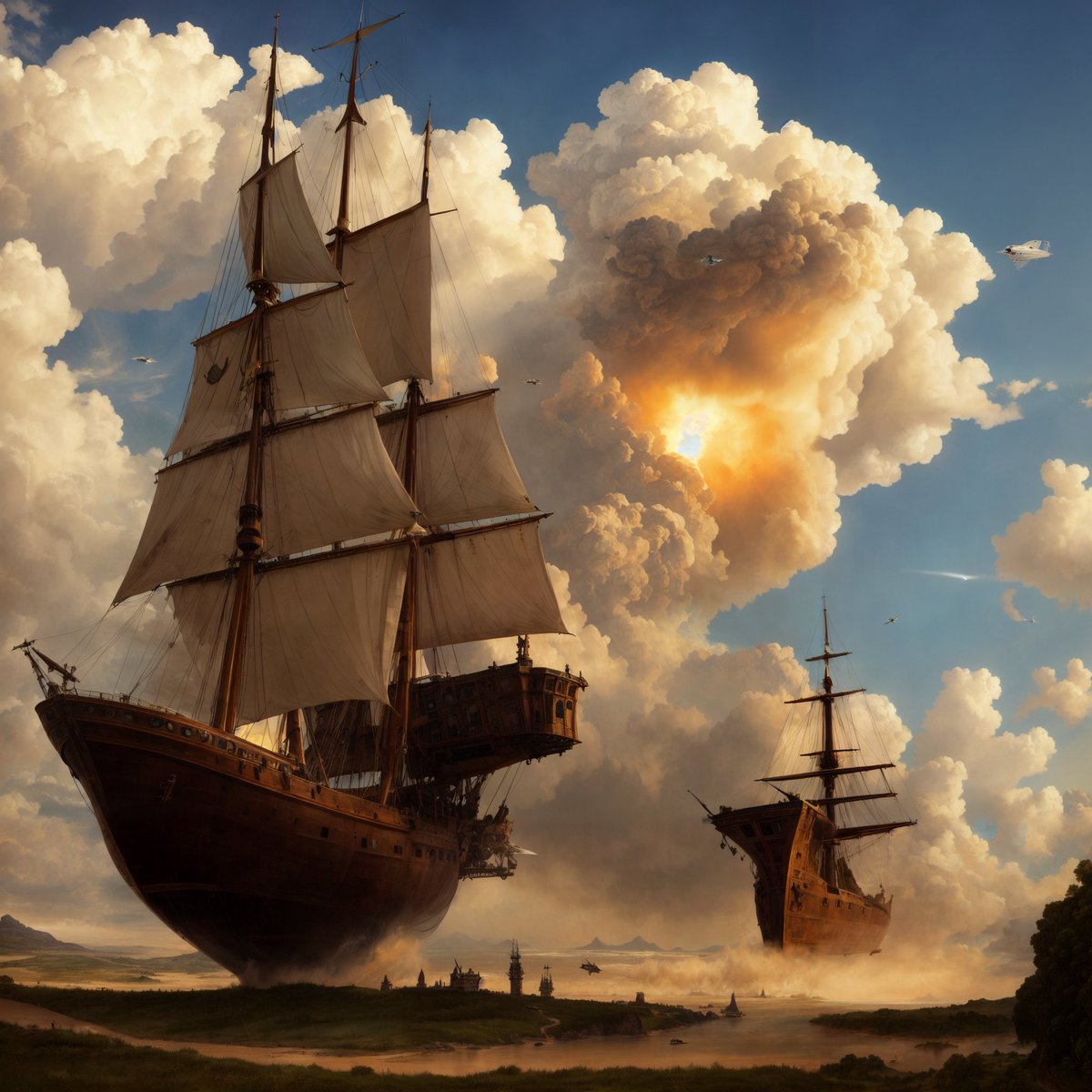 robotocracy's tweet photo. Land's expanse becomes their sea, where grassy waves they cleave,
Unbound by norms, in majesty, they sail at dawn's reprieve. https://t.co/vKCtiN89ic