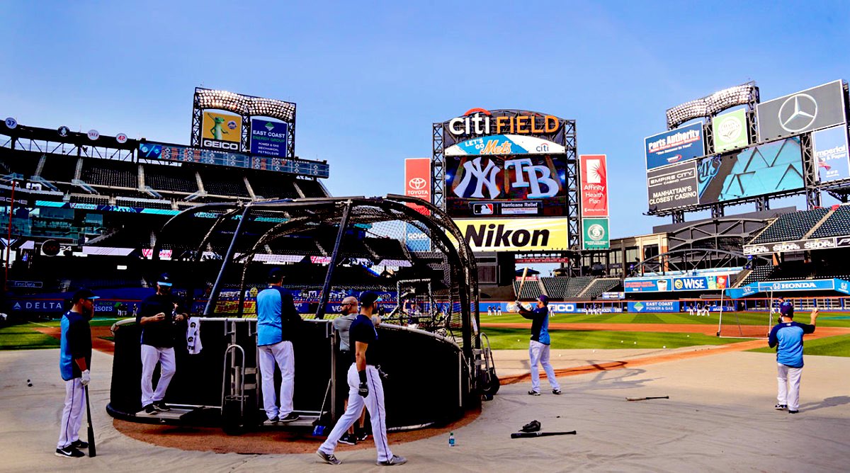 LegendaryRays's tweet photo. In September 2017, the #RaysUp played a “home” series against the Yankees at Citi Field. 

The series was moved from Tropicana Field in St. Petersburg due to Hurricane Irma. https://t.co/WPRc4oC55g
