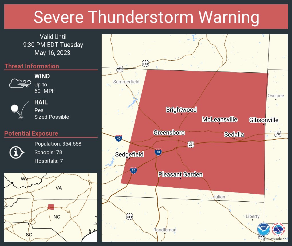 NWS Raleigh on Twitter "Severe Thunderstorm Warning continues for