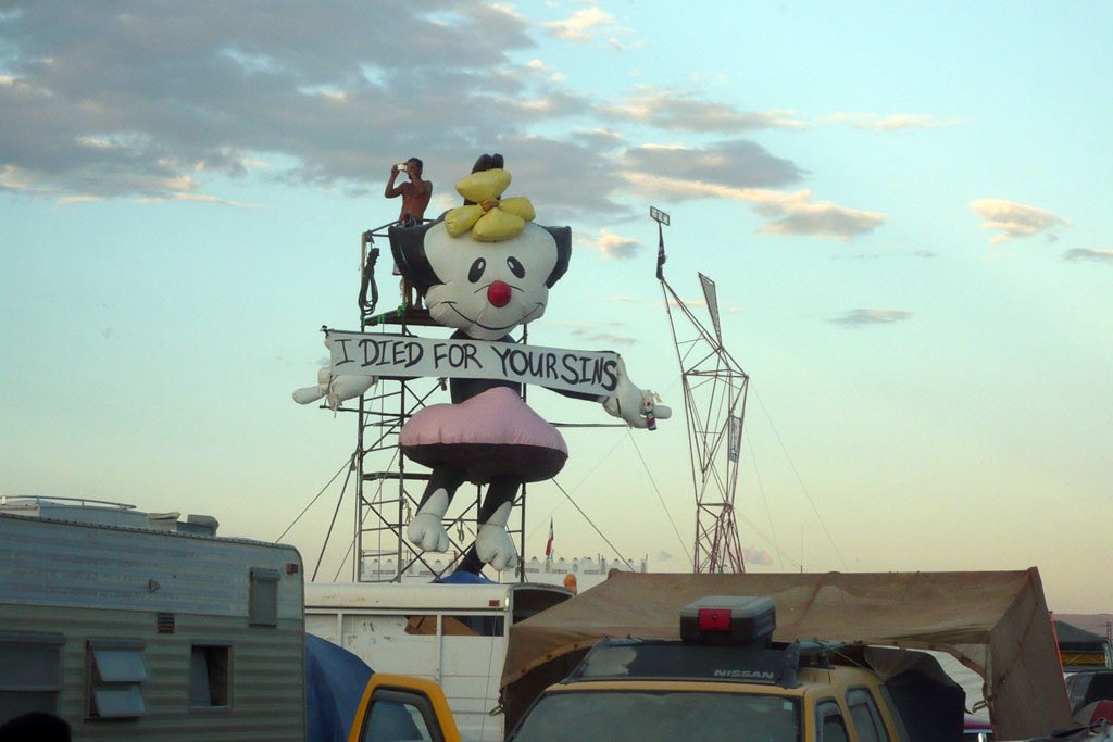 Balloons of Yakko, Wakko and Dot, which were present at Burning Man events in the late-2000's. Yakko is identical to the balloon from the infamous 'Mickey Mouse Balloon Incident.' This suggests that additional balloons were made as part of a larger set with Wakko and Dot.