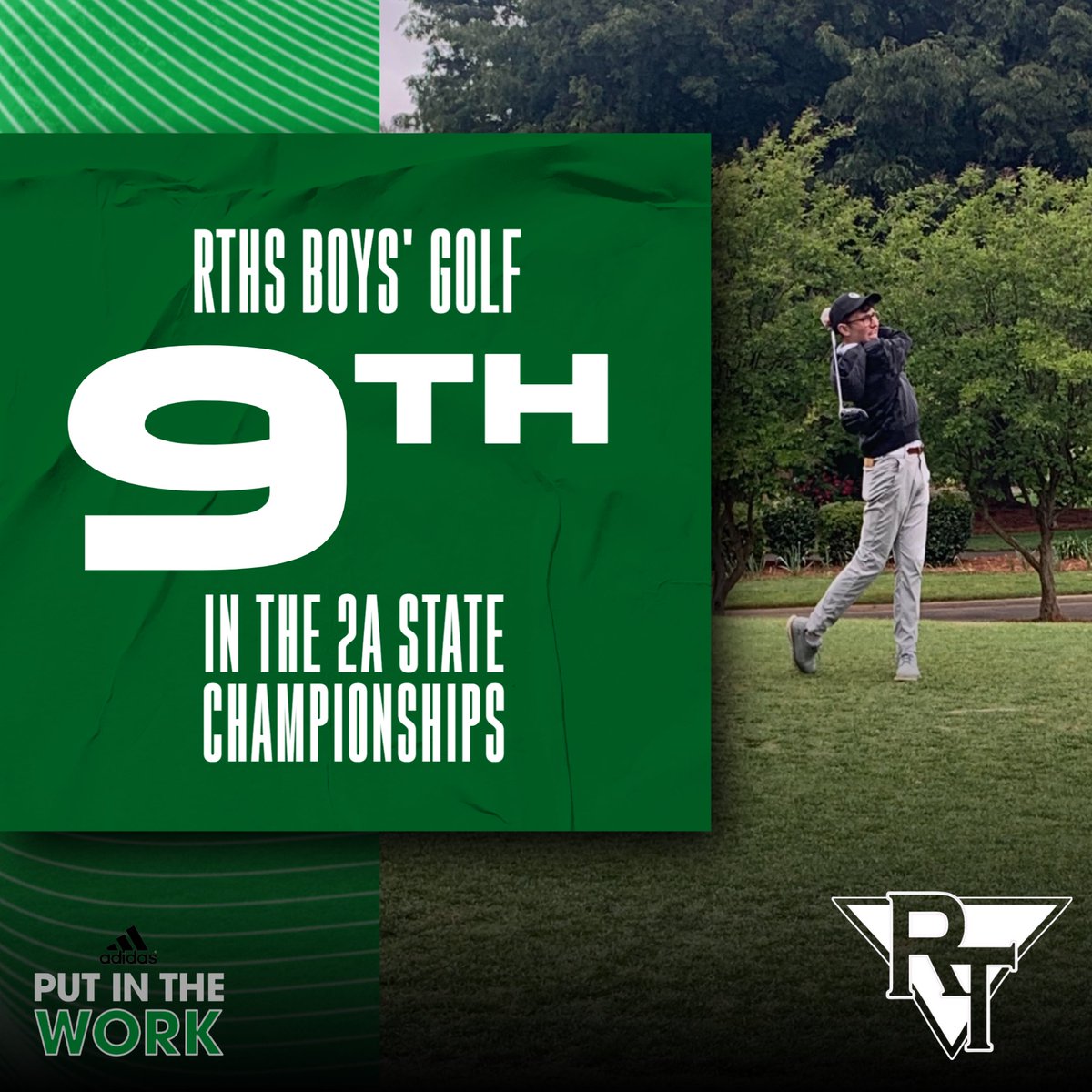 GOLF: Led by Spencer Bluth's two-day score of +11 (77-78), good for 19th as an individual, the Raptors placed 9th in their first-ever appearance as a team in the #NCHSAAGOLF 2A state championship tournament.

#PutInTheWork #GoRaptors