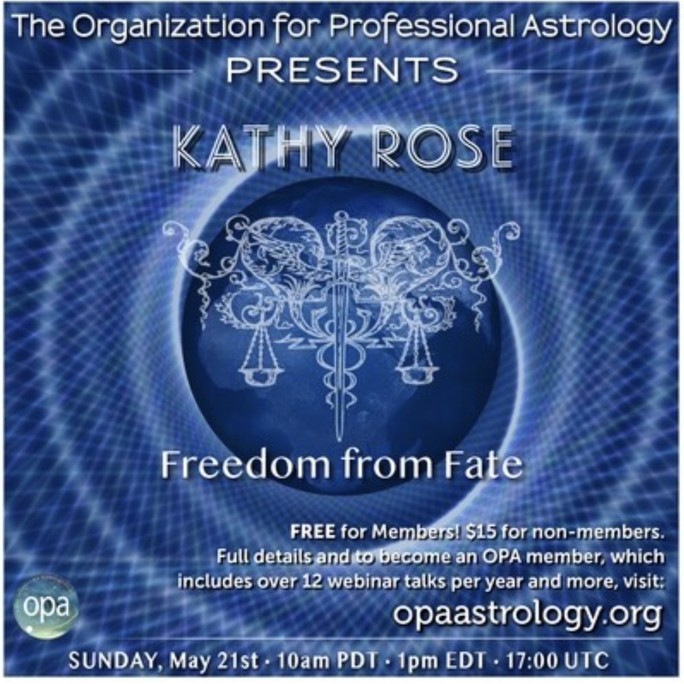 Happy to be presenting for OPA this Sunday (May 21) 1pm eastern. Free for OPA members - $15 for non members. Sign up at opaastrology.org