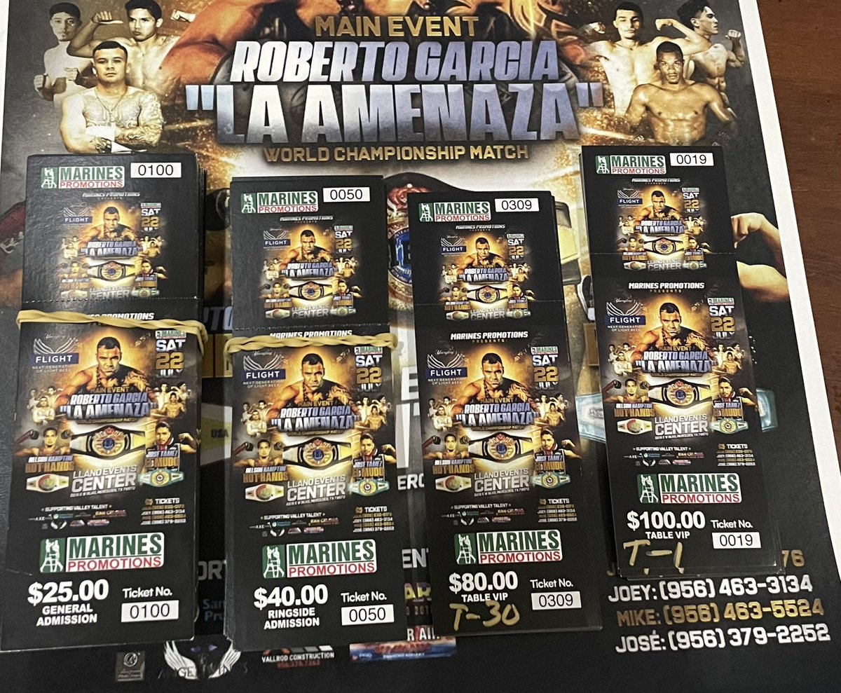 10 Weeks out‼️🔥🥊🔥

$25, $40, $80 &amp; $100 🎟️ 

Call/Text Joey at 956-463-3134