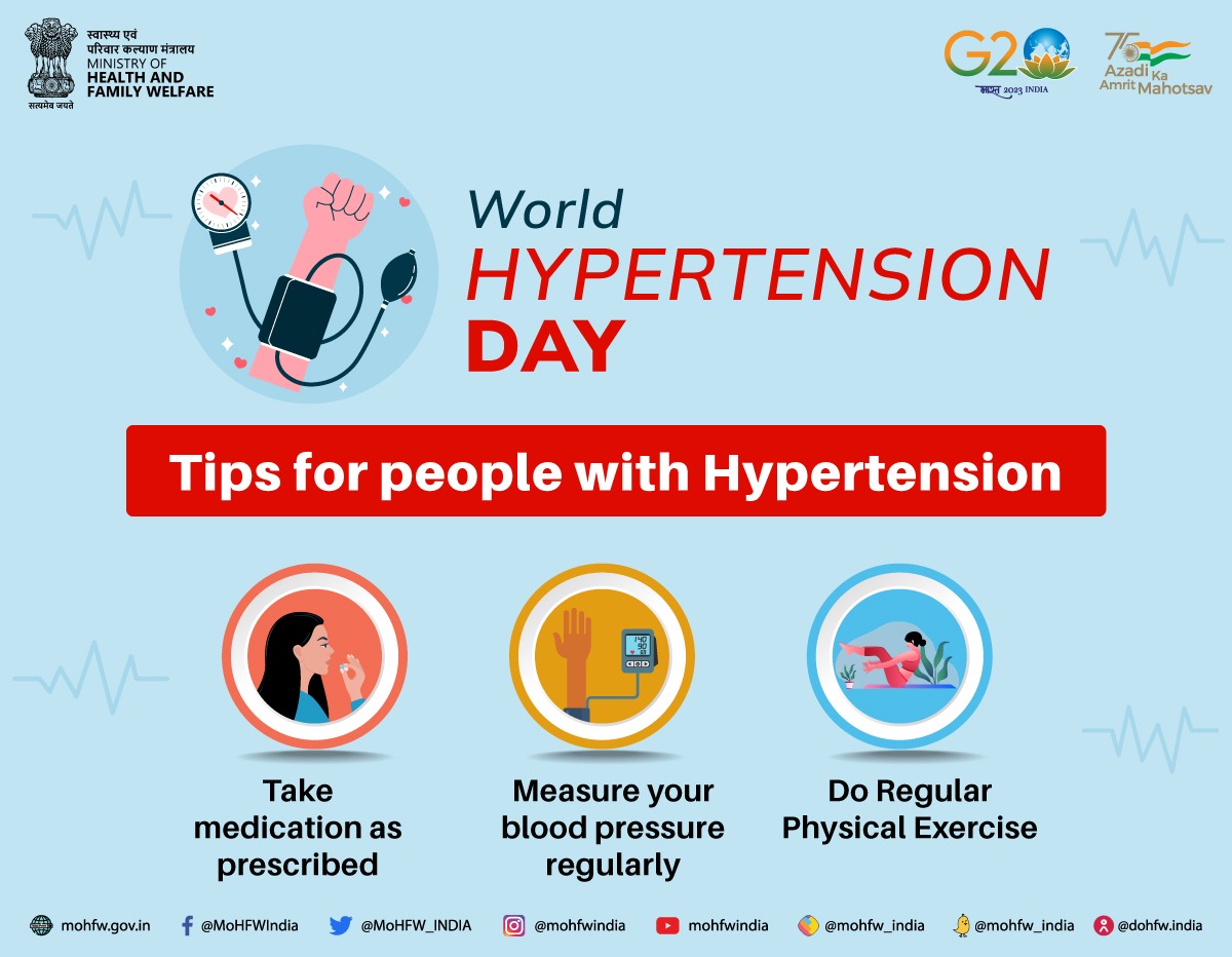 Lifestyle modifications can help in controlling your high blood pressure 

#WorldHypertensionDay
#SwasthaBharat 
#beatNCDs