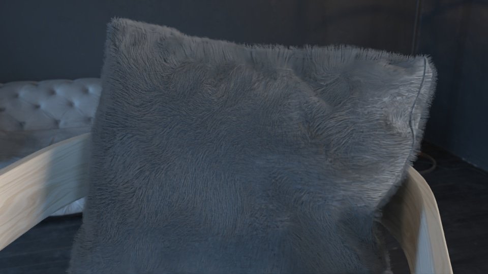 Thunder32694947's tweet image. A pillow with fur #3dmaya #lookdevelopment