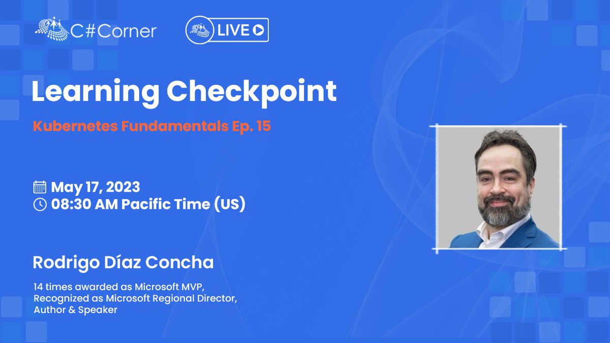 CSharpDotTV's tweet photo. Join @rdiazconcha, today at 08:30 AM (Pacific Time) for the final episode of Kubernetes Fundamentals live show. 

Register for this episode over here: https://t.co/YMLD17enUk 

#Kubernetes #KubernetesFundamentals #OpenSource #CsharpDotTV #live #LiveShow https://t.co/71yBWQXvTH