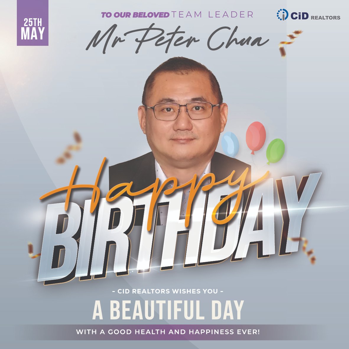 CidRealtors's tweet photo. 🎉🎂 Happy Birthday, Mr. Peter Chua! 🎁🎈

CID Realtors wishes a very happy birthday to our incredible team leader, Mr. Peter Chua! 🎉🎉

👉Your leadership, guidance, and positive energy inspire us every day. May your special day be filled with joy, love, and wonderful moments https://t.co/CcbuPaR00R