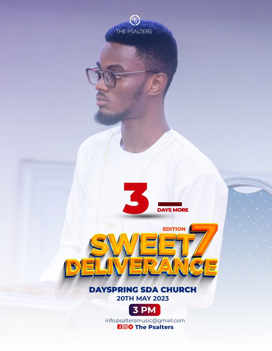 ThePsalters's tweet photo. 3️⃣Days! to creating the ambiance that lets you focus on appreciating music that honors God, connects with Scripture, and adds to each worship experience while fellowshipping with others in a social setting.
See you soon!
 
#Sweet7Deliverance
#SongsFromAHeart
#UnknowninglyDivine https://t.co/gjISSv4DGQ