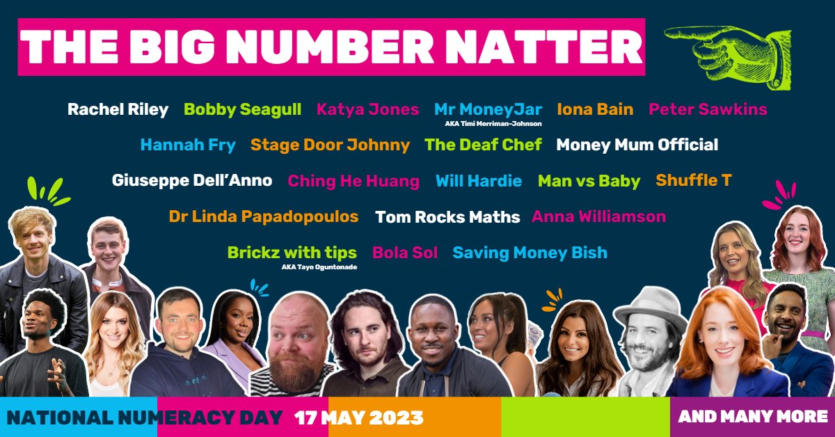 It's #NationalNumeracyDay! At 9:30am take part in a live maths extravaganza 🔢 Join the #BigNumberNatter with @Bobby_Seagull, @Mrs_katjones, @numberblocks and @WHUFoundation for 30 minutes of non-stop number fun! Get involved!👇 ow.ly/Wv1350OlHNi