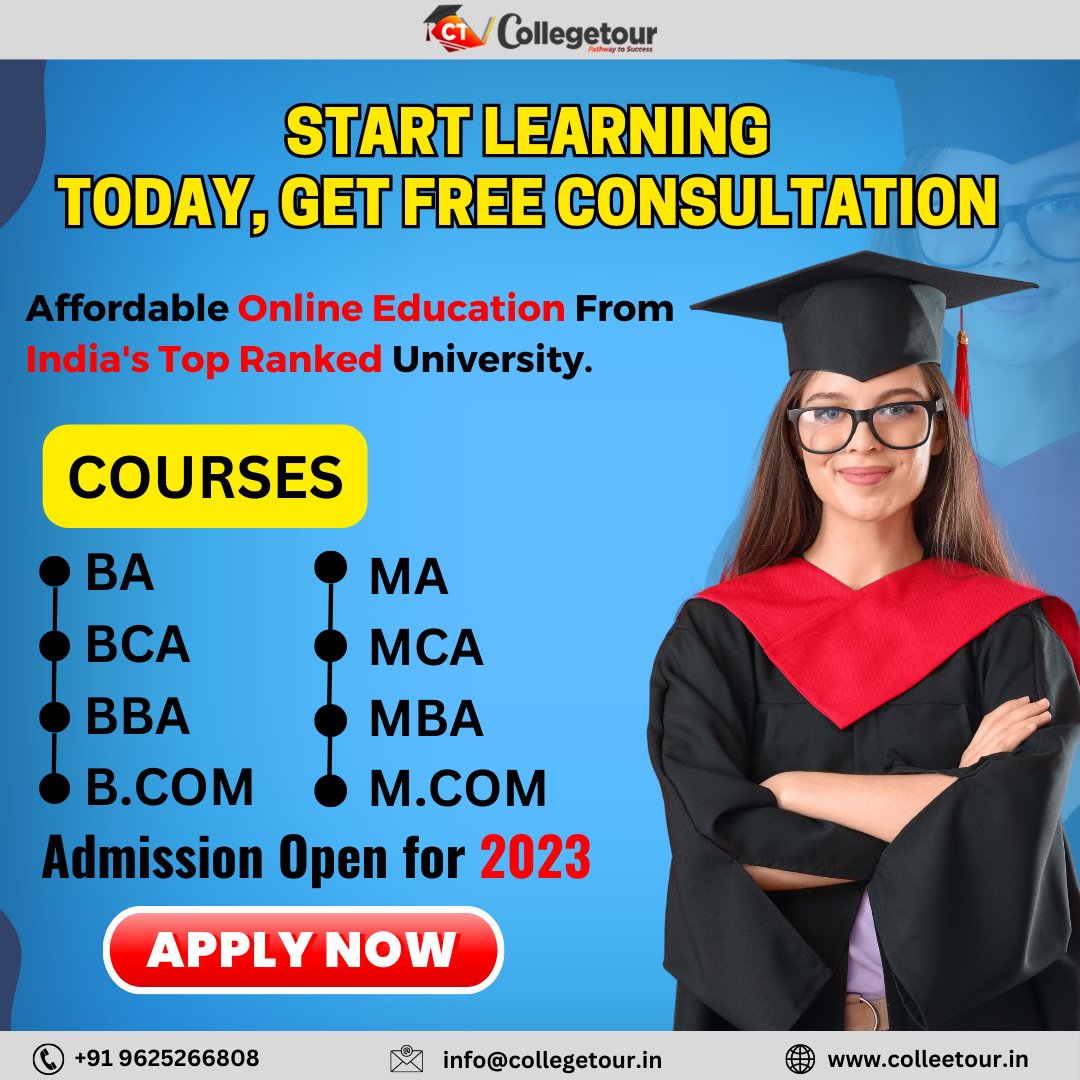 With @collegetour , Get An Affordable Online Education From India's Top University...
Click here:- collegetour.in
Call or Whatsapp:- 096252 66808
#MBA #businesseducation #mbastudent #mbaeducation #businessstudents #university #college #campus #students #distancelearning